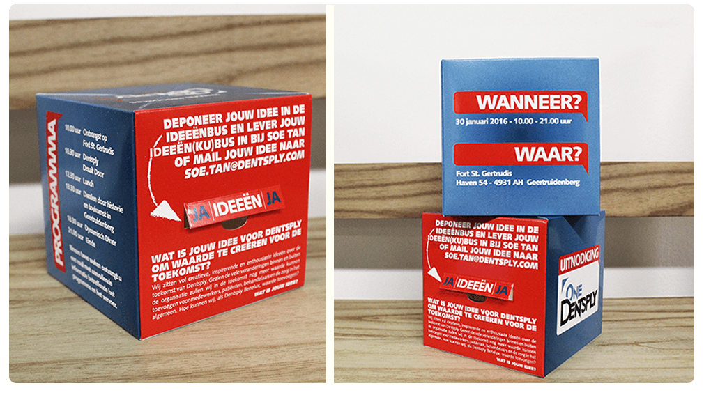 Jump pop-up idea box, designed for the Dentsply fair