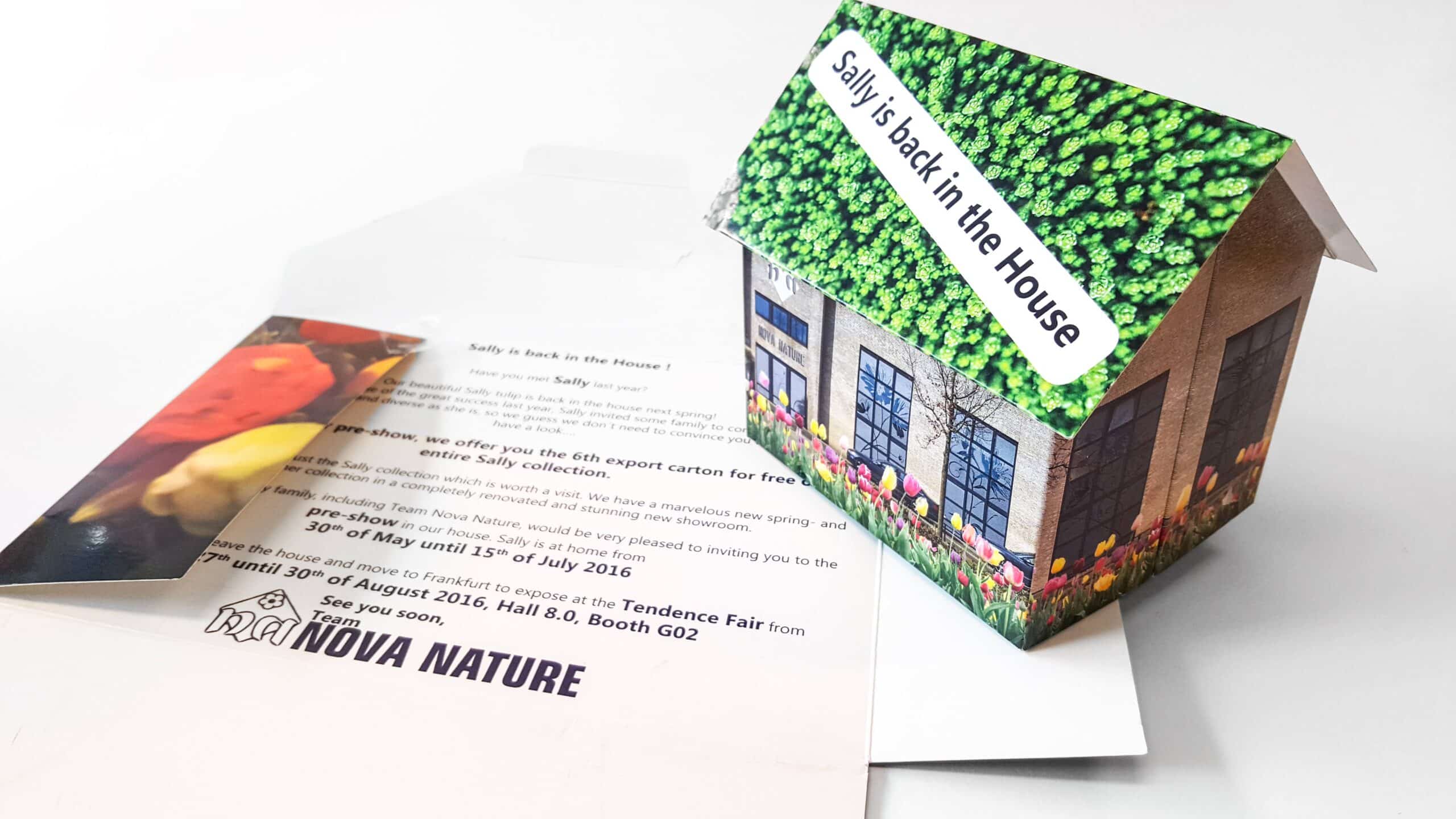 Colorful spring pop-up house for Nova Nature