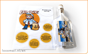 Message in a bottle as surprising direct mailing product