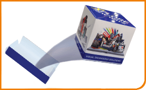 Pop up cube 90 x 90 mm as effective direct mail