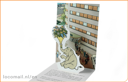 2D card A6 Elephant direct mail