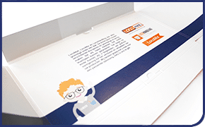 Mega Pop up Cube in detail: the inside of the envelope