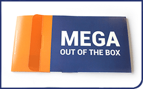Mega Pop up Cube details full colour envelope