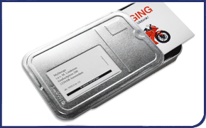 Slide open message in a tin