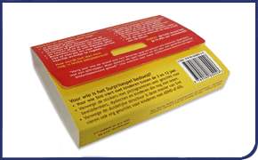 Full colour printed cover message in a tin
