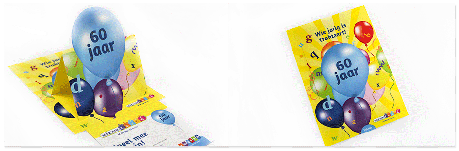 pop up slide card with balloon