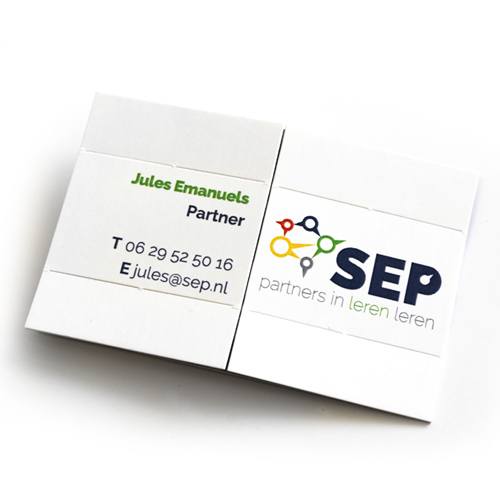 Striking business cards for the team of SEP