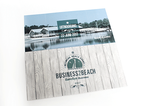 Turning Card as an invitation to a business Beach Event