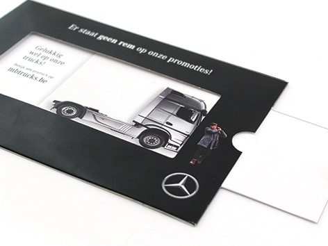 Geen rem op de promoties van Mercedes met de Lock Schuifkaart direct mail