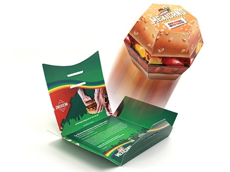 Case Direct Mailing Hexagon Hamburger Out of the Box Mexicano