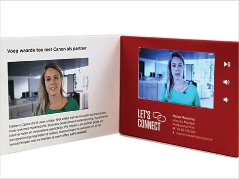 Canon uses video card as direct mail