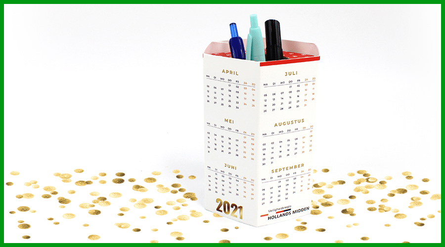 Sample End-of-Year Mailing Penholder With Calendar Direct Mailing