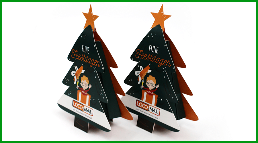 Sample Christmas mailing End-of-year Christmas tree Pop-up card