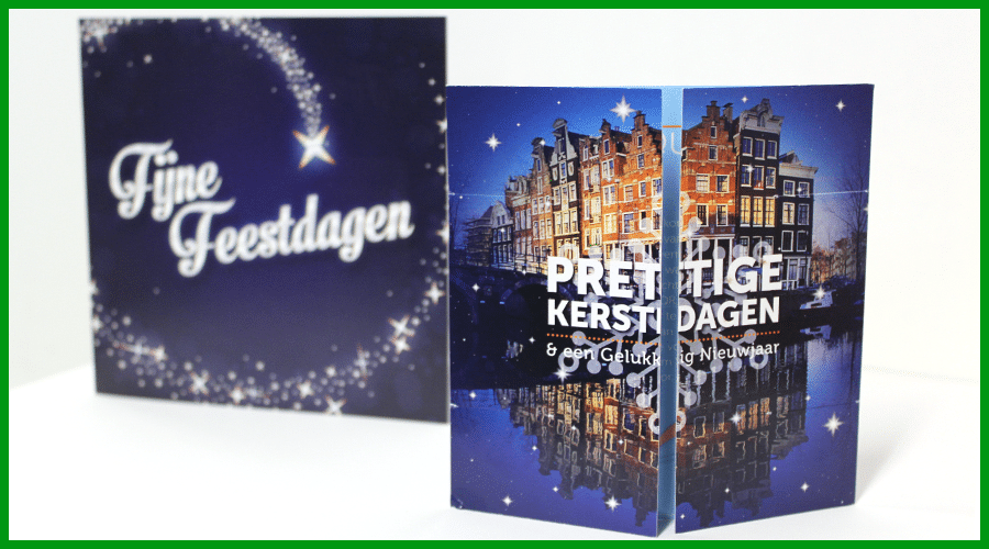 Kerstmailing Eindejaarsmailing Turning Card voorbeeld kerst design Fijne Feestdagen