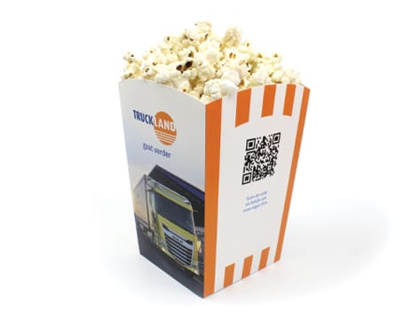 A popping invitation with the Popcorn box mailing