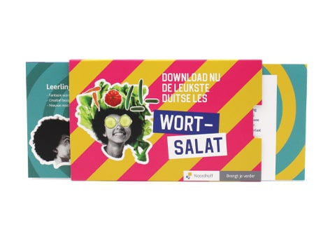 Announcement German lesson pack with a sliding card