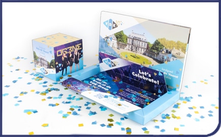 Brievenbusdoosje met pop-up kubus en confetti